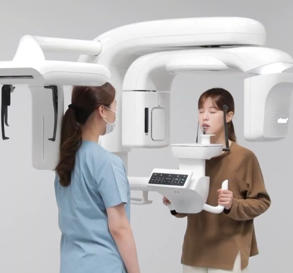 Patient undergoing 3D CBCT scan at Trust Dental Surgery for implant planning